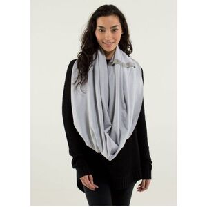 Lululemon Vinyasa Scarf Gray Striped OS Rulu Fabric Multi Wear
